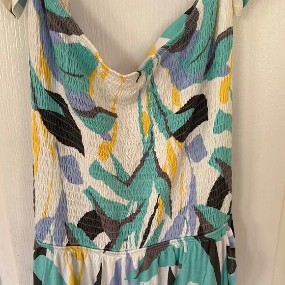 LASCANA Floral Ruffle BOHO Maxi Tropical Dress size 10 stretchy backless flowy - Picture 8 of 14